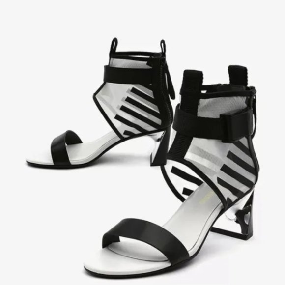 Black and white heels size 9.5 - Picture 1 of 5